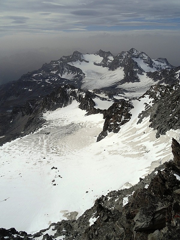 #8 Glacier de Polset : vue vers le Nord Ouest, pointe Renod au fond Glacier de Polset : vue vers le Nord Ouest, pointe Renod au fond
