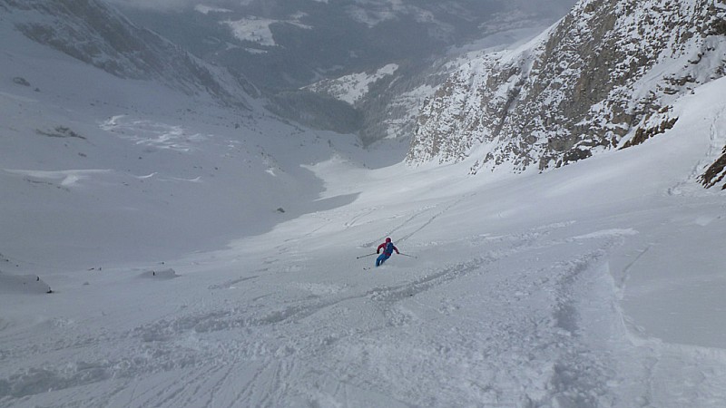 Valéria à la descente : Valéria à la descente dans la combe de la Blonnière