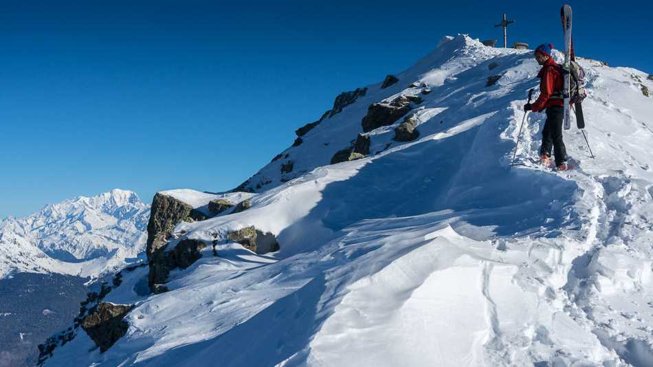 Sous le sommet : Laurent et le Mont-Blanc