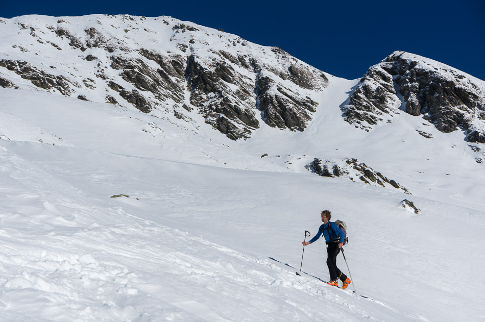 Sous l'arete E : le petit couloir du retour en face