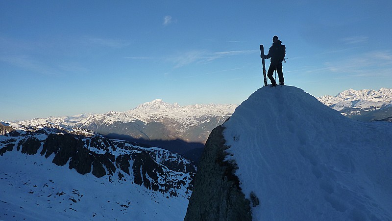 Au col clément : Devant le Mont Blanc