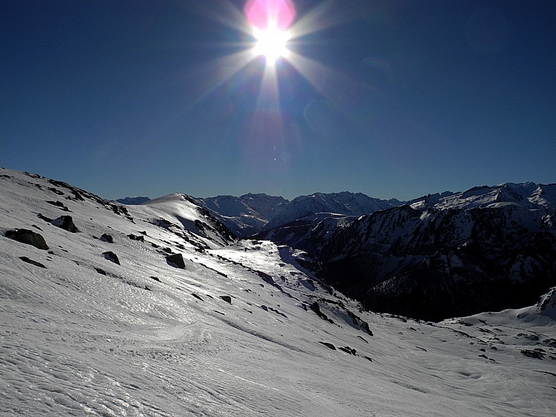 Vue vers Soulcem : Neige croûtée