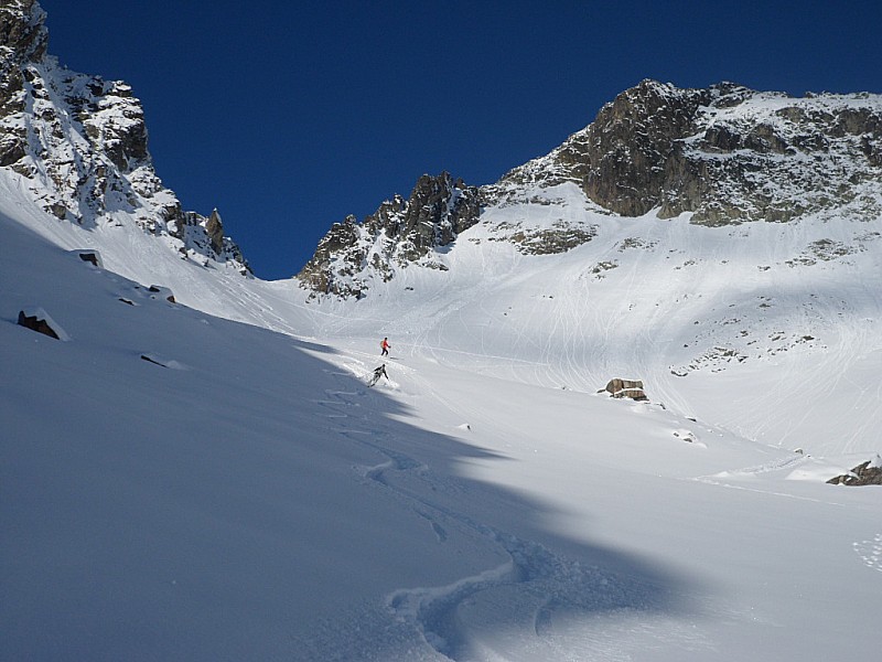 Col du Gleysin : Premières traces de descente dans de la bonne...