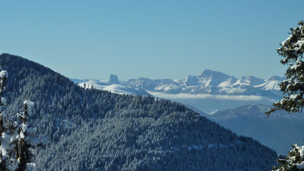 Vercors : joli point de vue sur le Grand Veymont et le Mont Aiguille