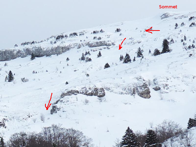 #6 Vue d Vue d'ensemble : On distingue la cassure de départ, ou juste en dessous car je l'ai vu beaucoup plus étroite dans le feu de l'action.