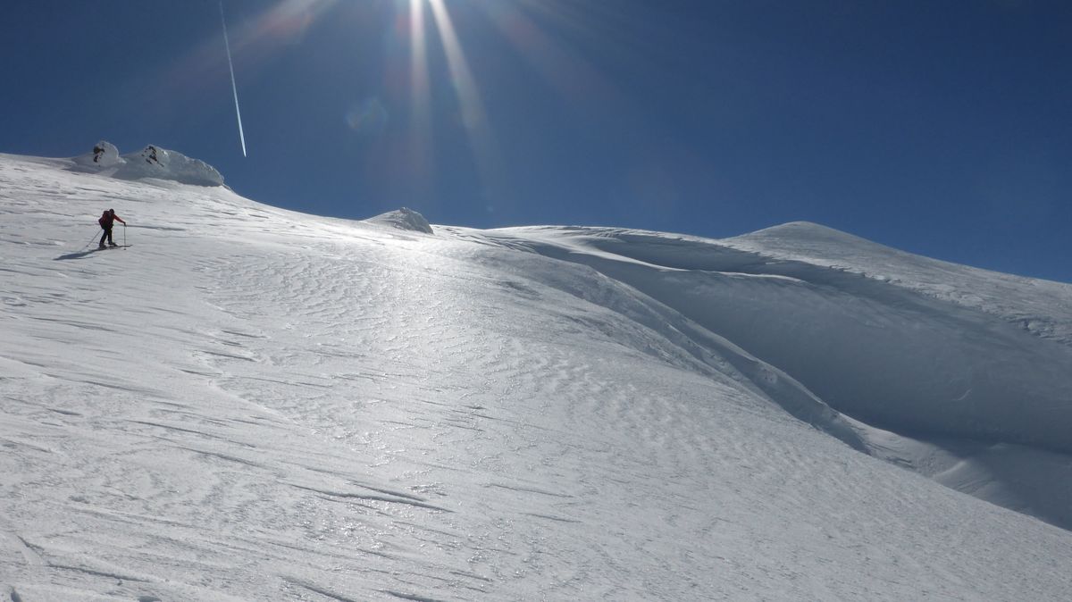 Remontée au Puy Gros : Un enneigement au top.
