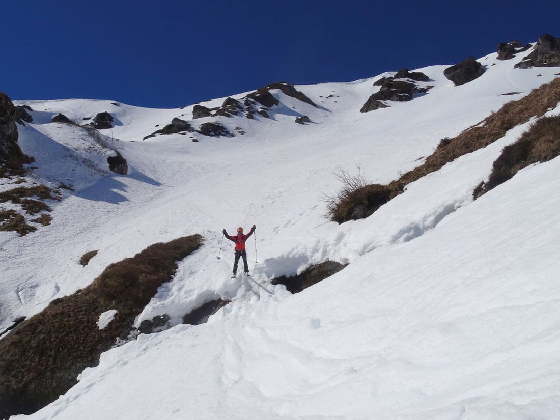 Directe du Ferrand : Saut de la cascade. (Photo F.Lesca)