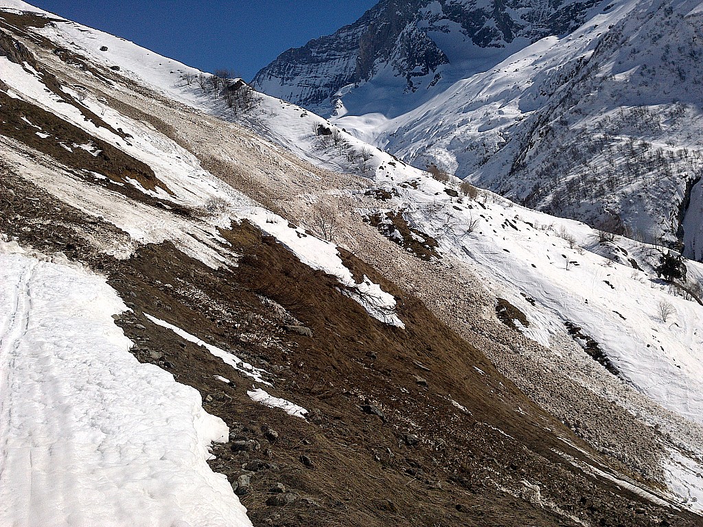 dans les culots d'avalanche : c'est fin mais ça passe...encore