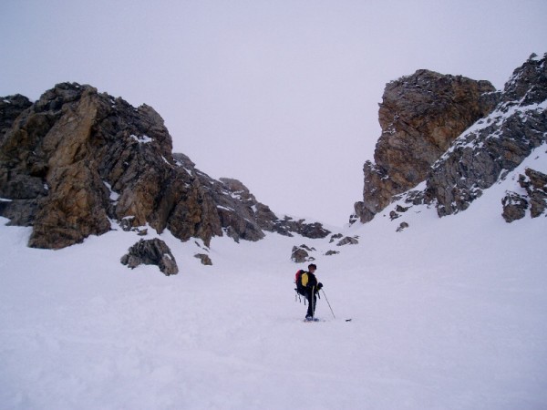 Isa dans la pente sommitale : Le couloir "d'en haut"