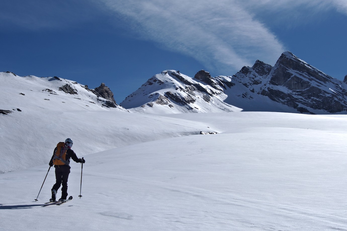 Mulinet : L'arête NNW que nous gravirons.