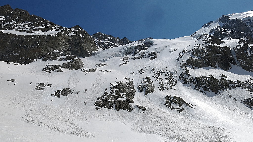 Glacier des Agneaux : Face qui se skie rive droite