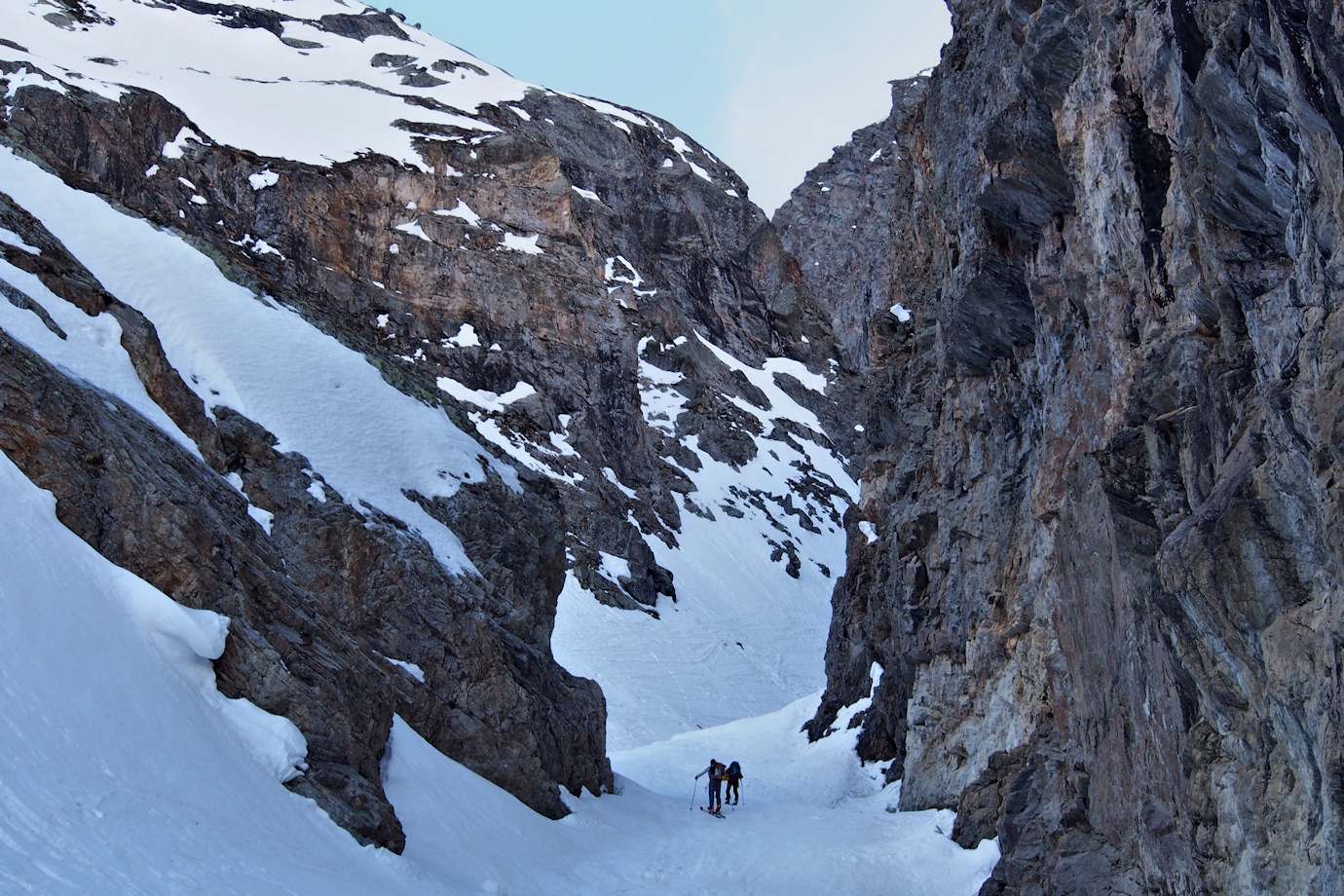 Gorge de la Reculaz : Peu avant de déchausser.