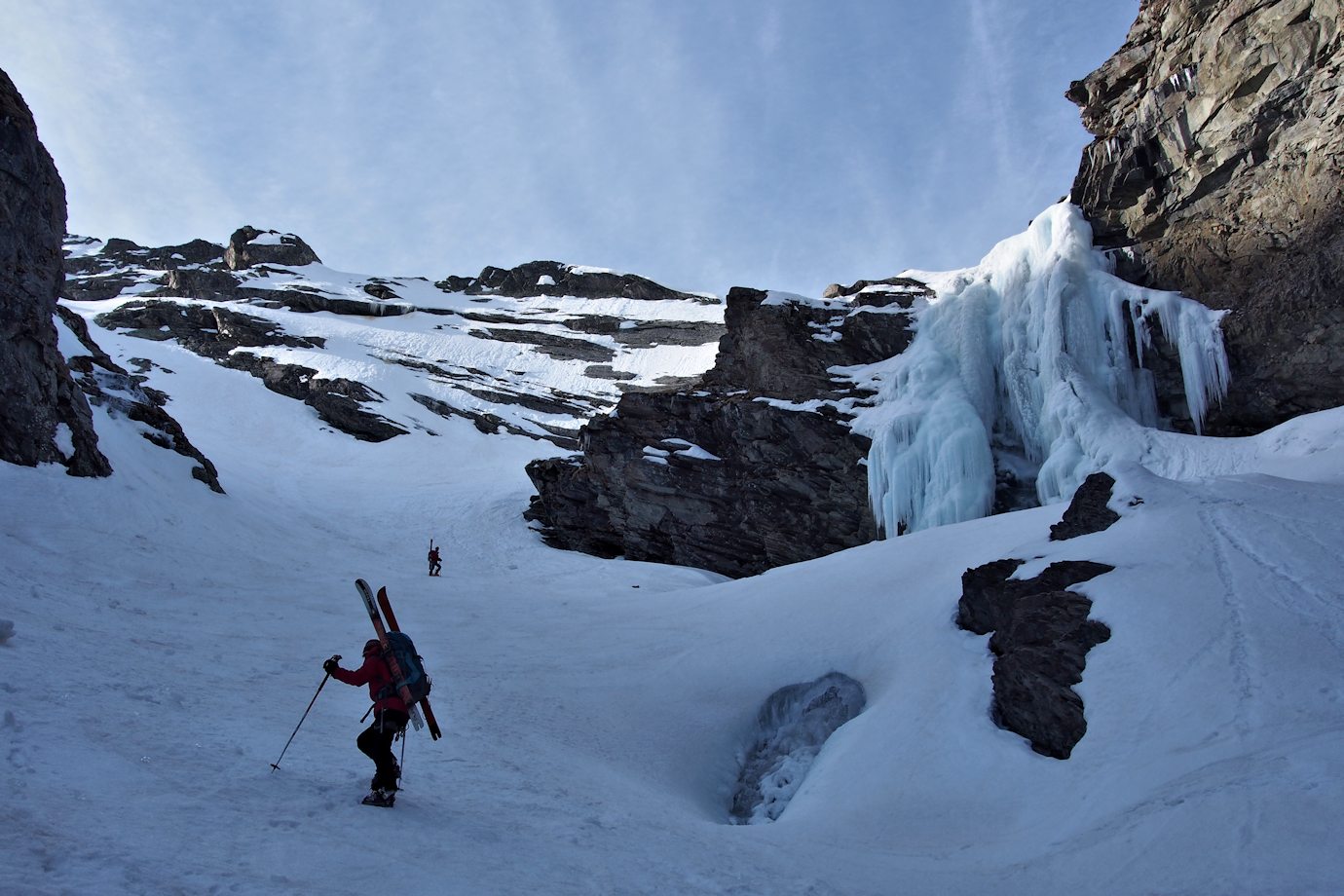 Cascade de glace : Juste avant la sortie de la gorge.