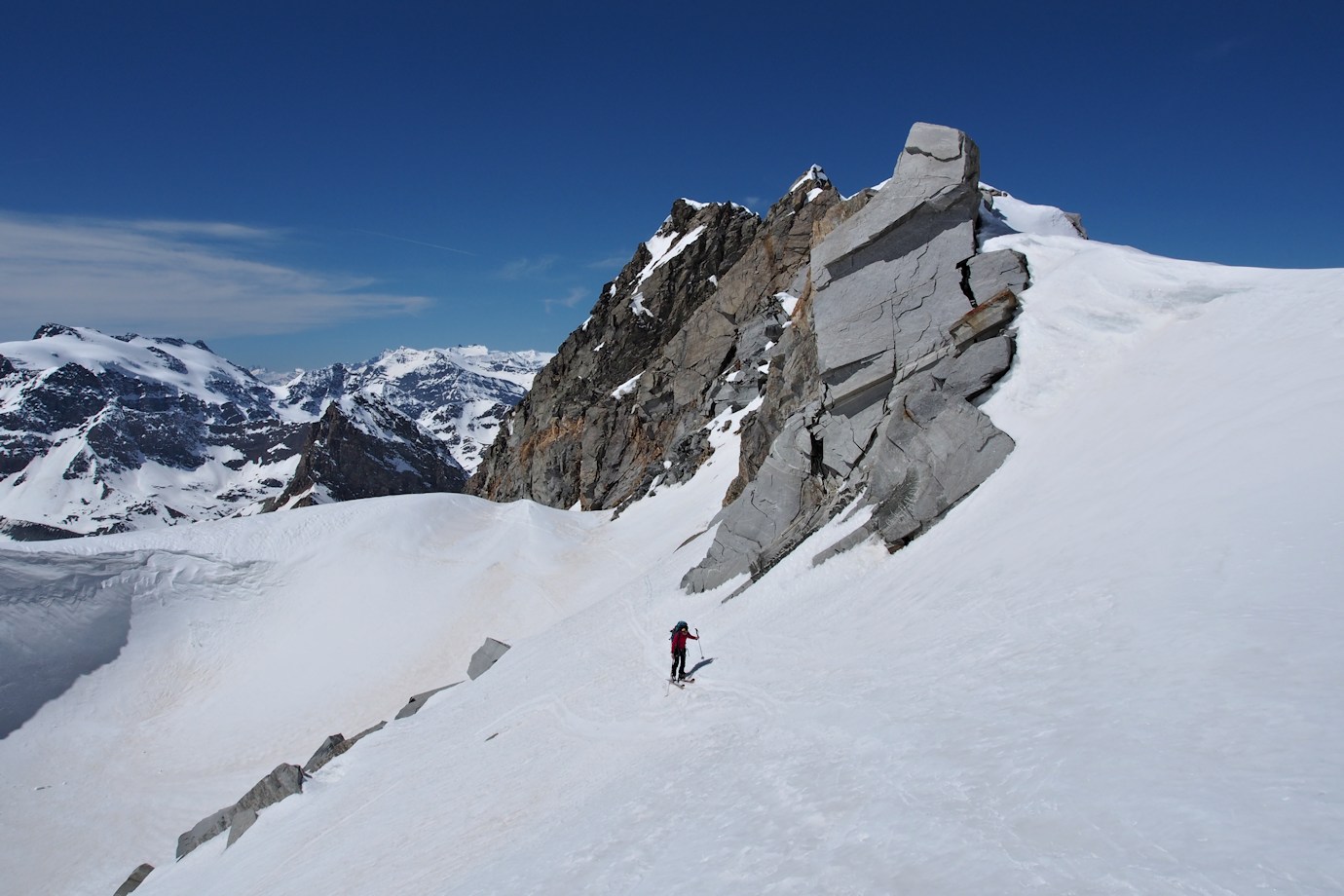 Sous la Pointe du Grand Méan : Isa aux abords du col.