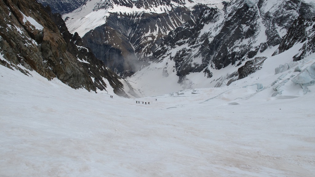 Glacier de l'homme : Par chance pas de brouillard, itinéraire pas évident ce jour