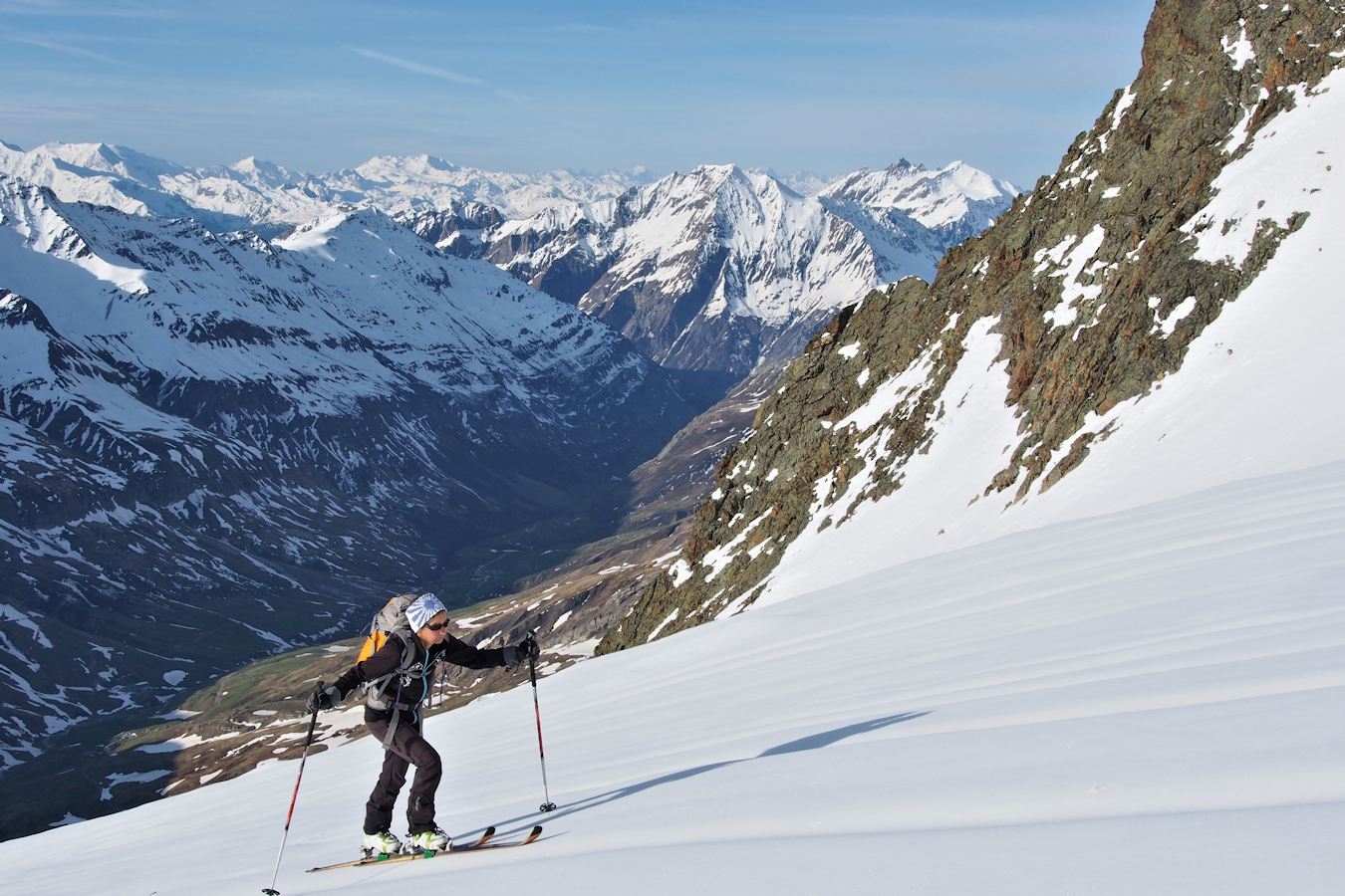 Enfin au soleil : Avant d'aborder le glacier.