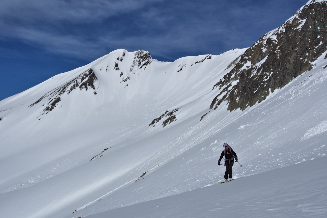 Début de la traversée : Après la descente du versant Est de la Montagne des Glaciers.