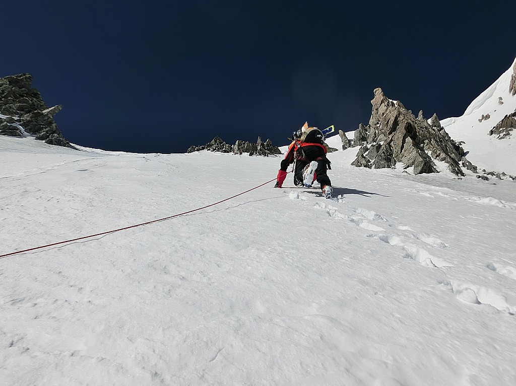 Face nord Mt Maudit : Pente terminale sous le col du Mt Maudit