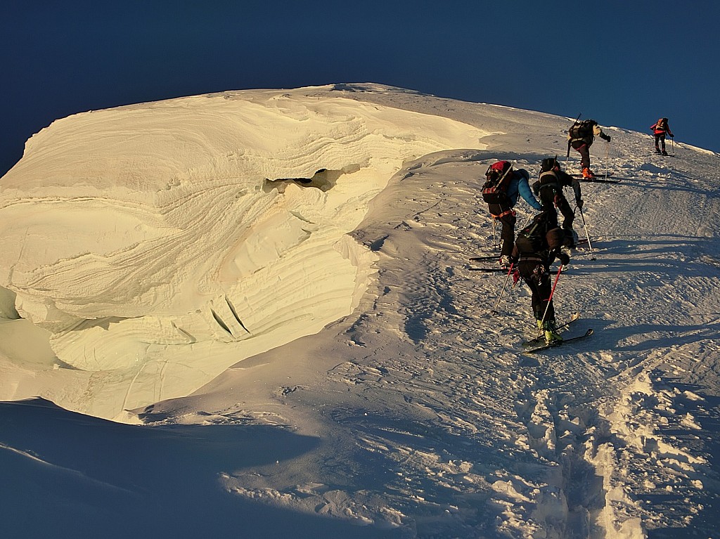 Epaule du Tacul : Epaule en neige gelée