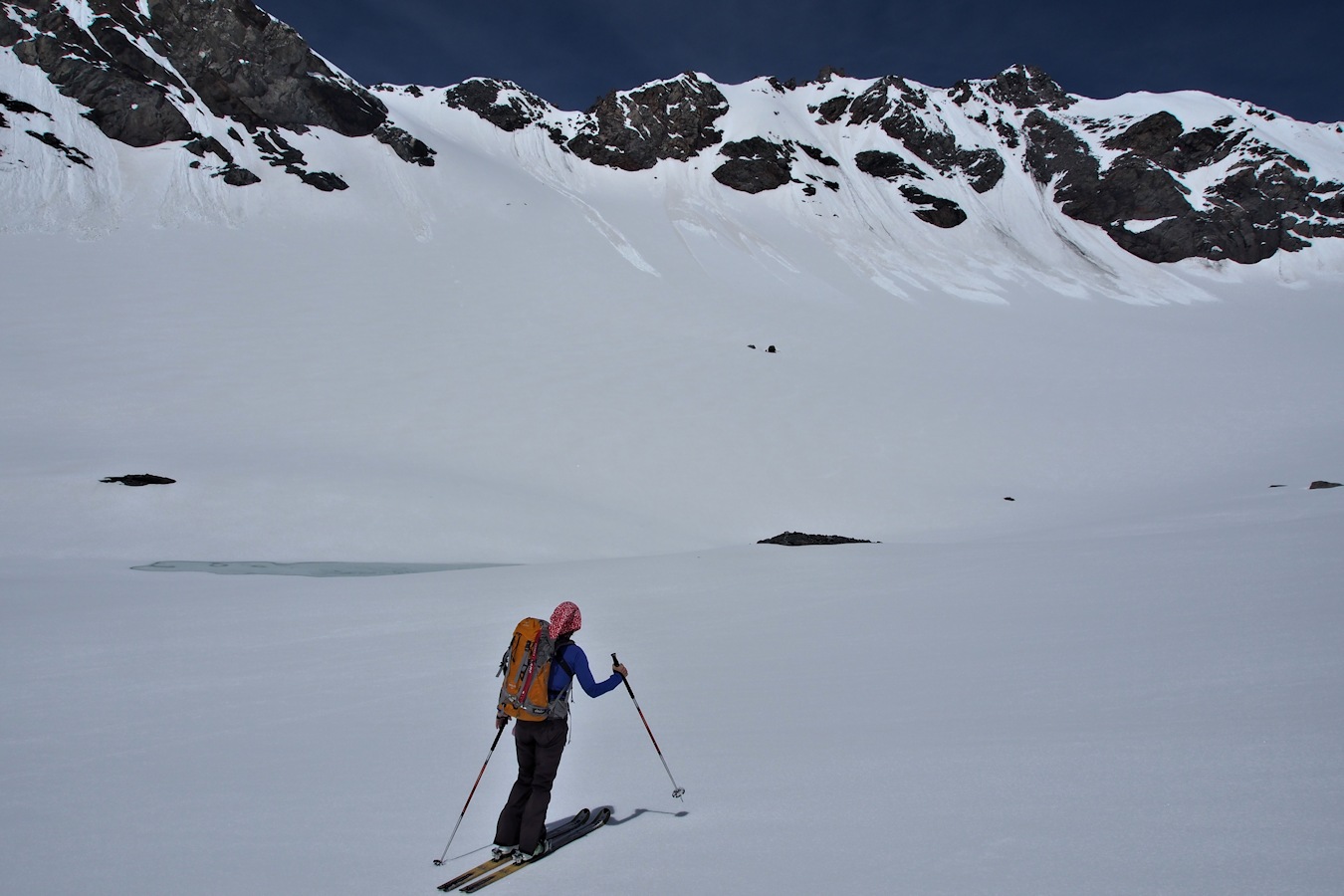 Glacier de Chavière : Avant d'aborder la montée vers le col Pierre Lory.