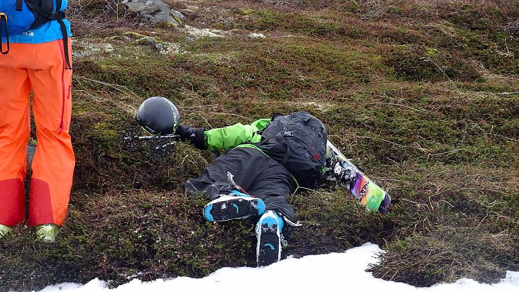 pont de neige : technique Björk ! (partie debout, arrivée couchée...)