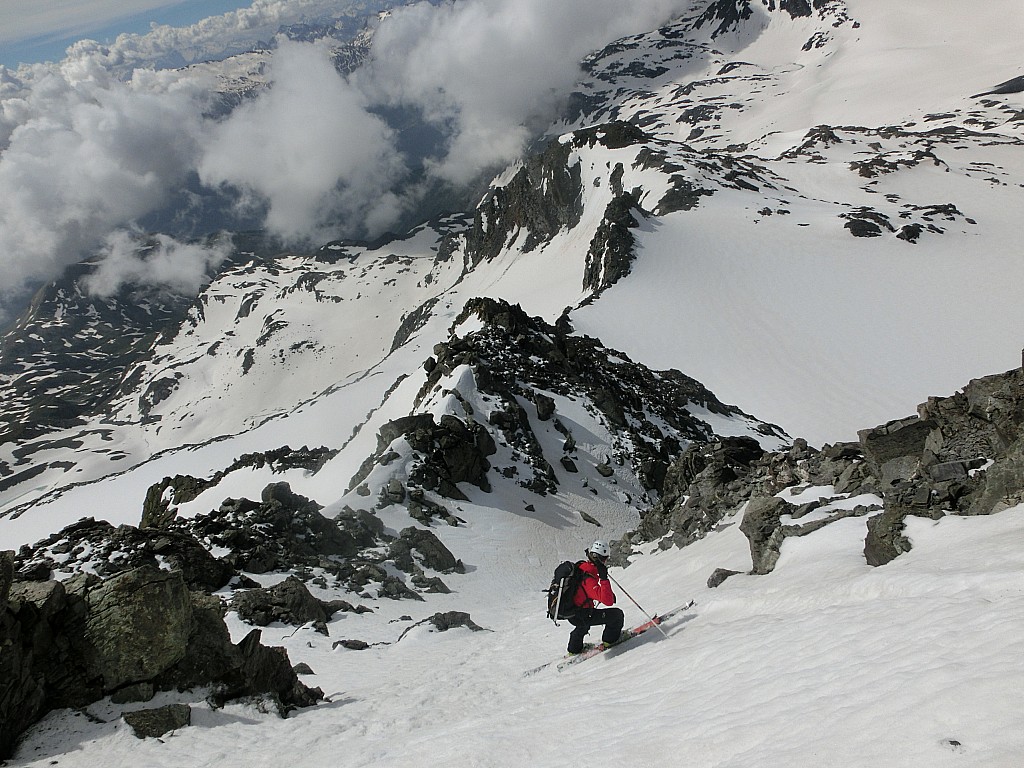 Mont de Gébroulaz : arrivé au coude, on passe du sud à l'ouest