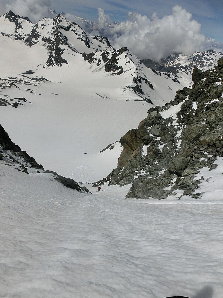 Mont de Gébroulaz : vue plongeante sur le col de Thorens
