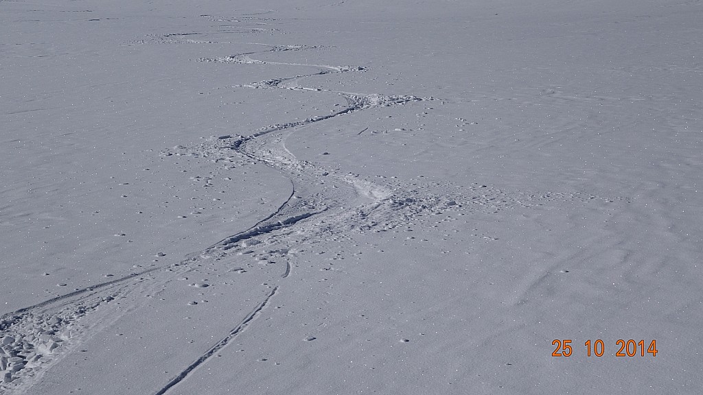 Traces de descente sur le : glacier de la Girose