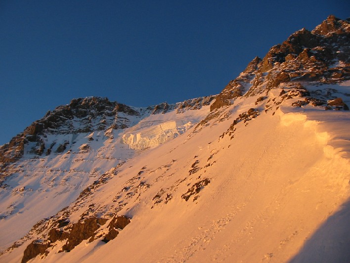 Petite Face Nord : Embrasement de la grande Casse au lever de soleil