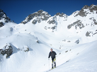 Descente du Col roche fendue : Longue traversée