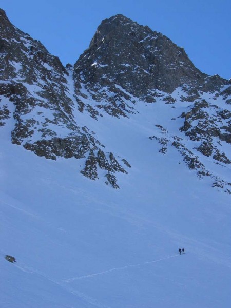 #4 Aiguille des Marmes : La pente se redresse. Aiguille des Marmes : La pente se redresse.