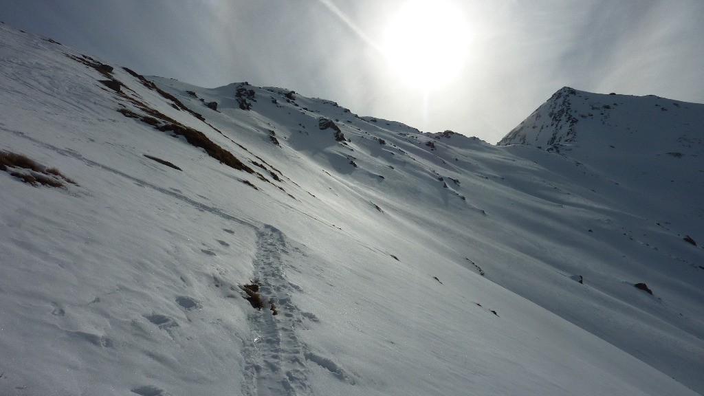 #4 Trace de montée, vu sur la Pointe de Cugne Trace de montée, vu sur la Pointe de Cugne
