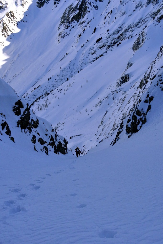 Dans le couloir, super conditions pour cramponner (un peu profond parfois...)