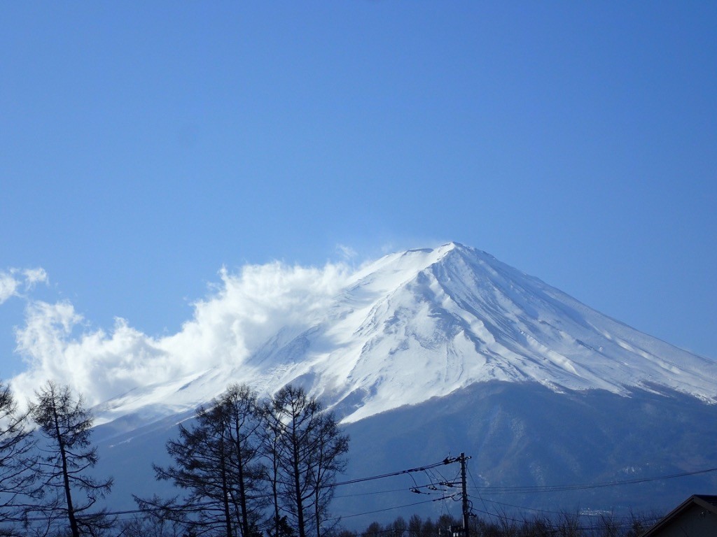 Fuji vue de la ville de kawaguchi-ko