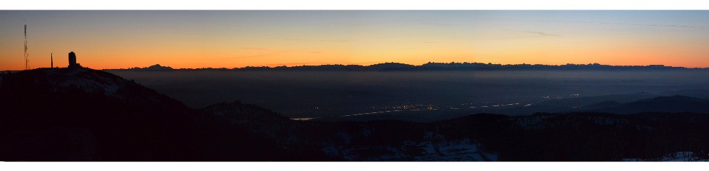 Aurore: panoramique depuis l'étançon