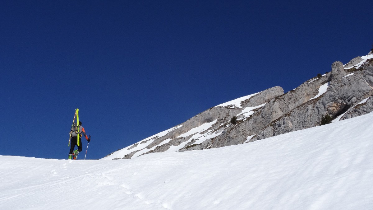 le passage mixte pour rejoindre le sommet est en vue