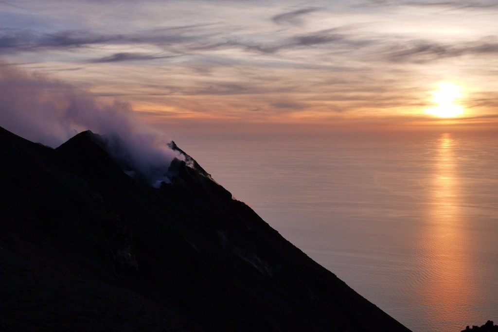 le cratère actif du Stromboli