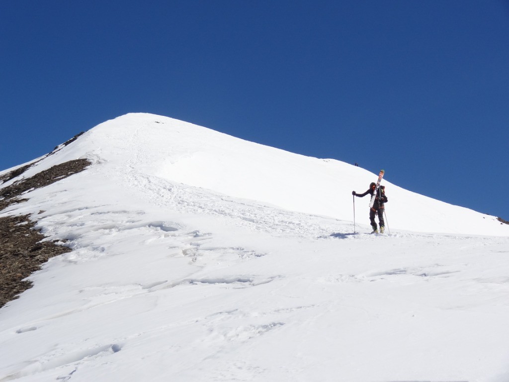 Arrivée sur l'arête de la Grande Aiguille Rousse