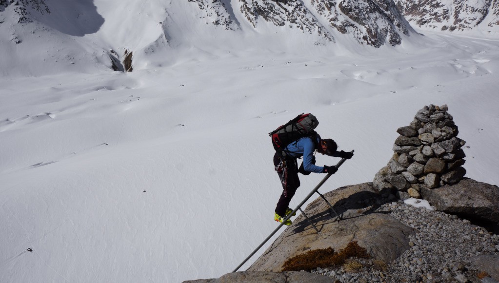 Descente depuis la Lauteraarhutte