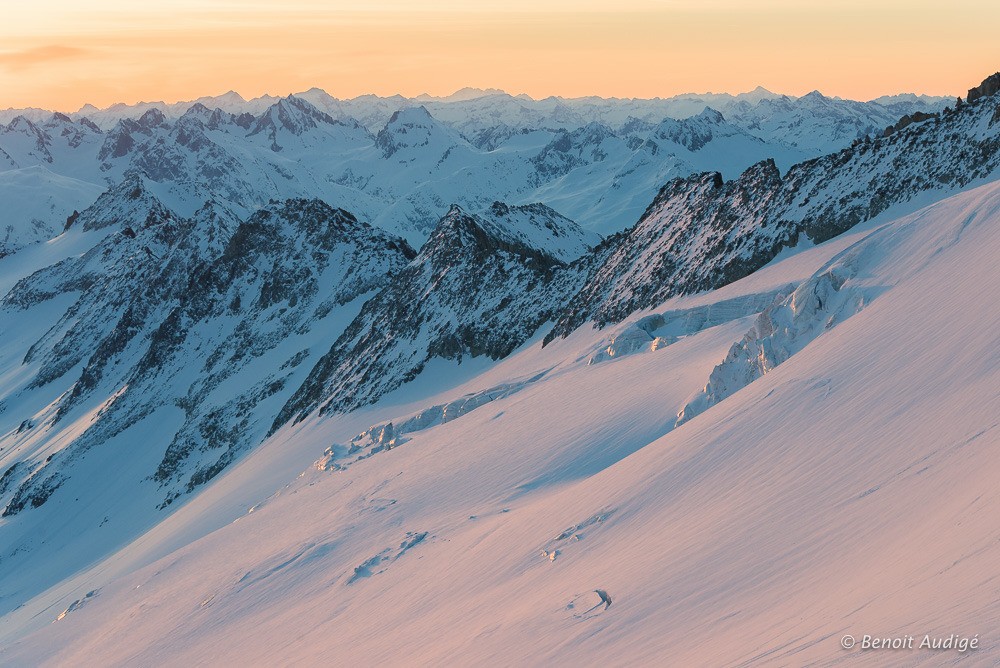 lever de soleil à l'Oberaarjoch