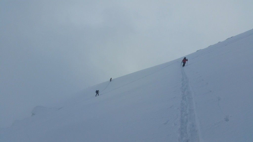 Poudre a la montée sous le col de Vallonbrun