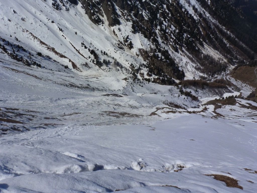 avalanches, le bas est au niveau de la bouche d'aération