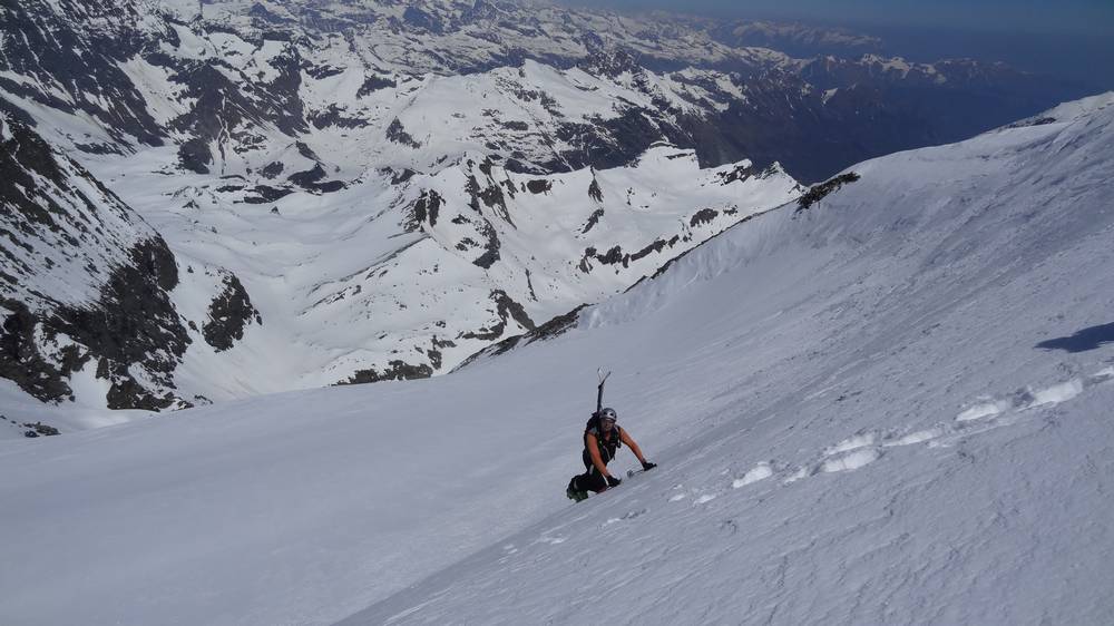 petit passage en glace tendre pour rejoindre la crete sommitale