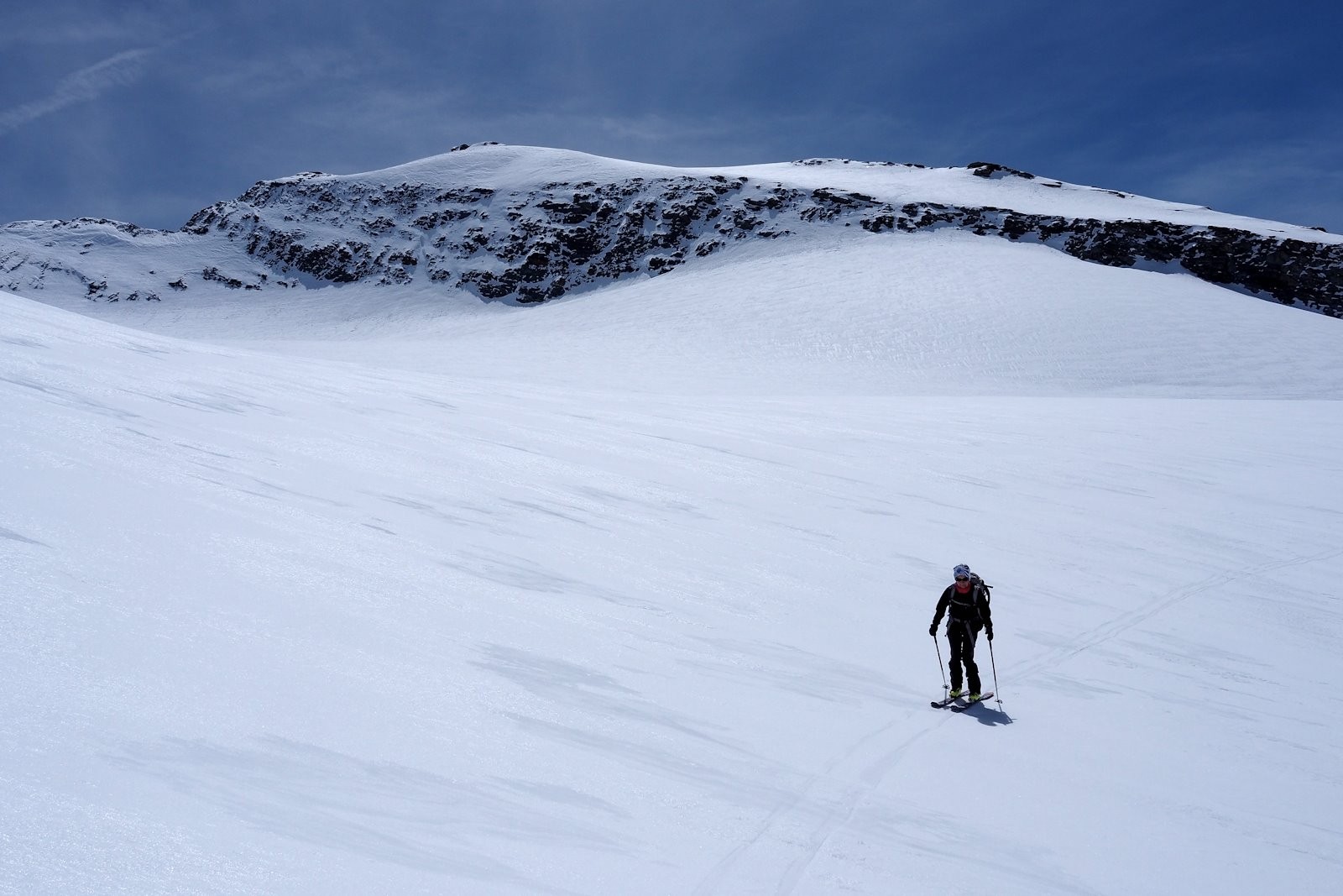 Sous la Pointe Francesseti, traversée du Glacier du Grand Méan.