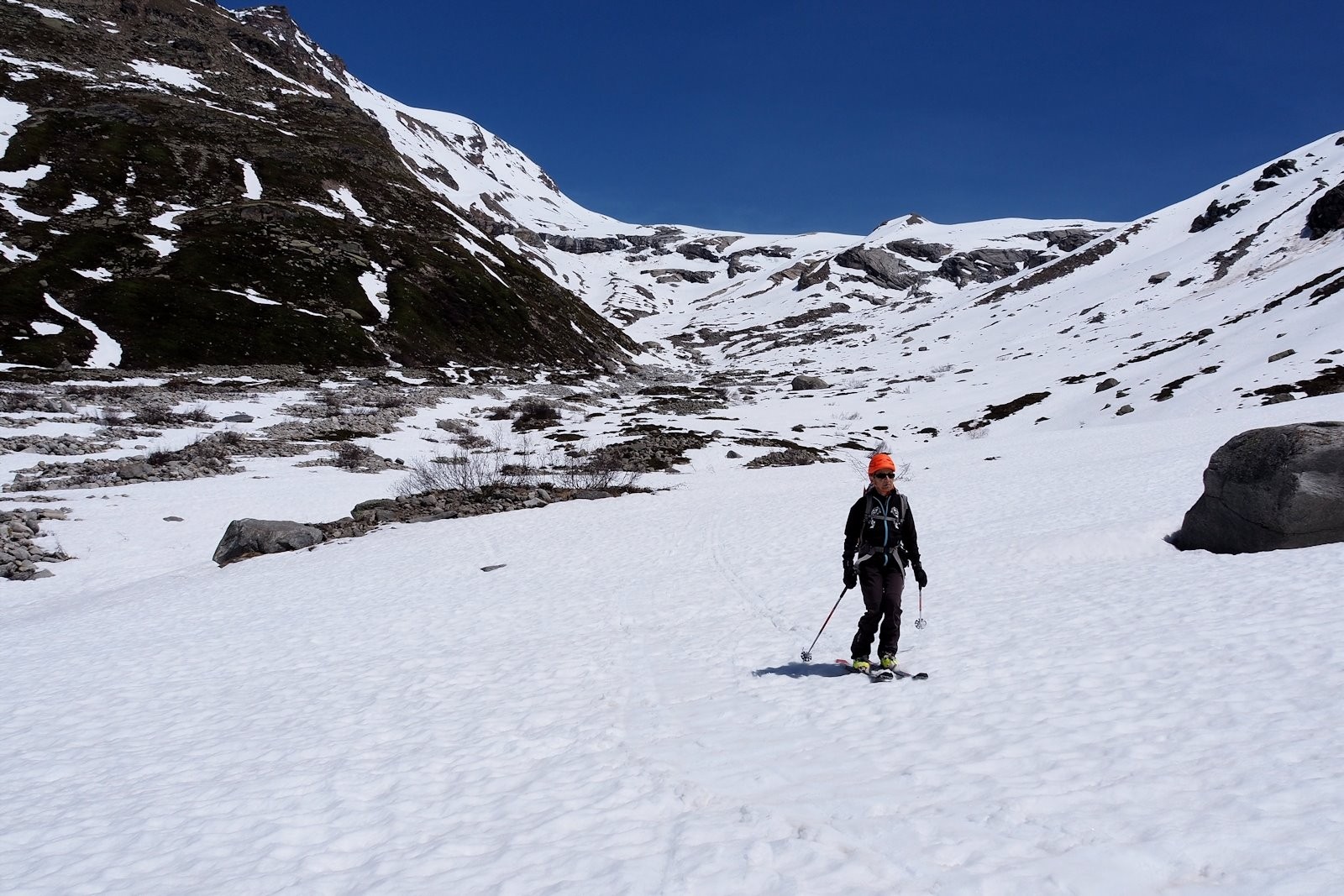 Ruisseau du Mulinet, une belle descente sur neige de névé.