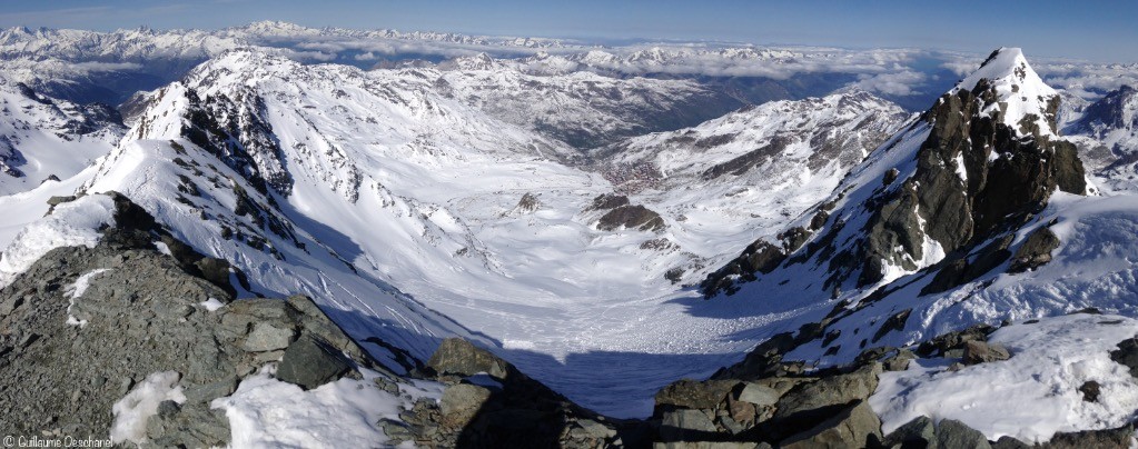 La descente vers Val'Thorens et la vallée des Bellevilles