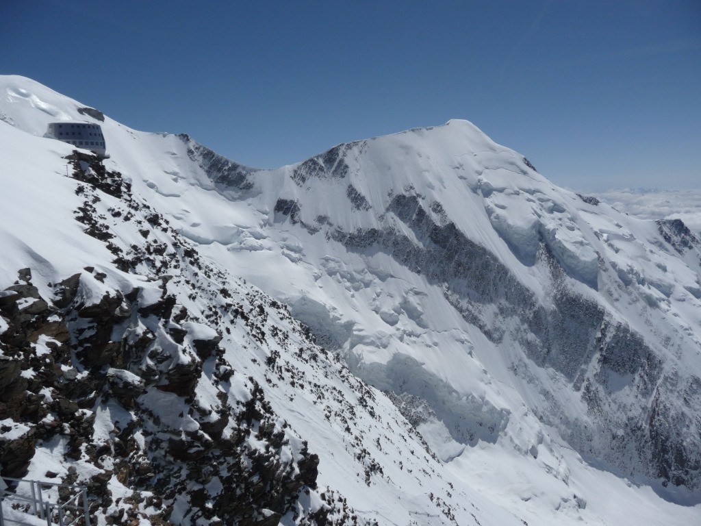 La face nord de Bionnassay, depuis l'ancien refuge du Goûter