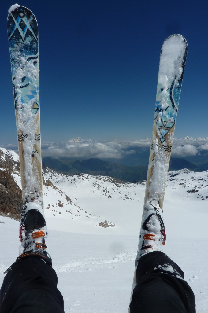 Mont-Blanc en ligne de mire en attendant le raquettiste