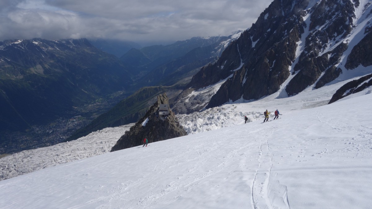 Arrivée sur le Refuge des Grands Mulets