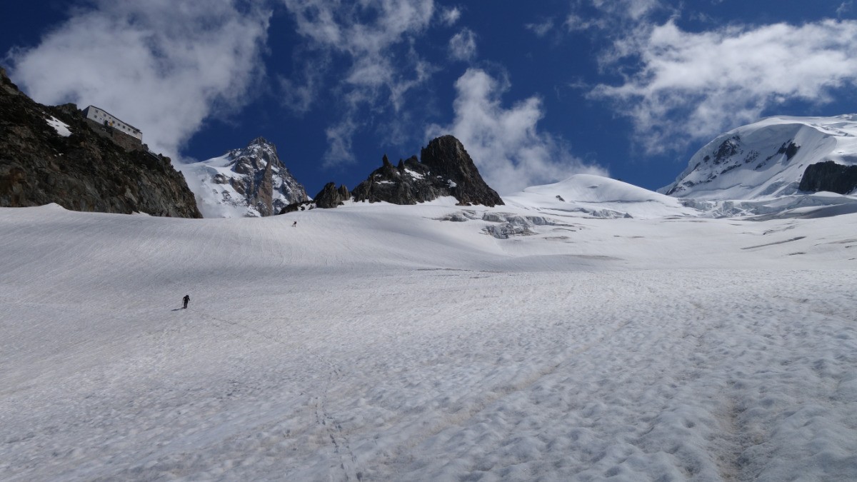 On arrive au refuge des Grands Mulets